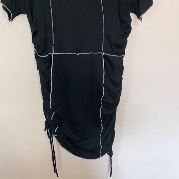 Black Plus Mini Dress with Drawstring Sides - Picture 3 of 7